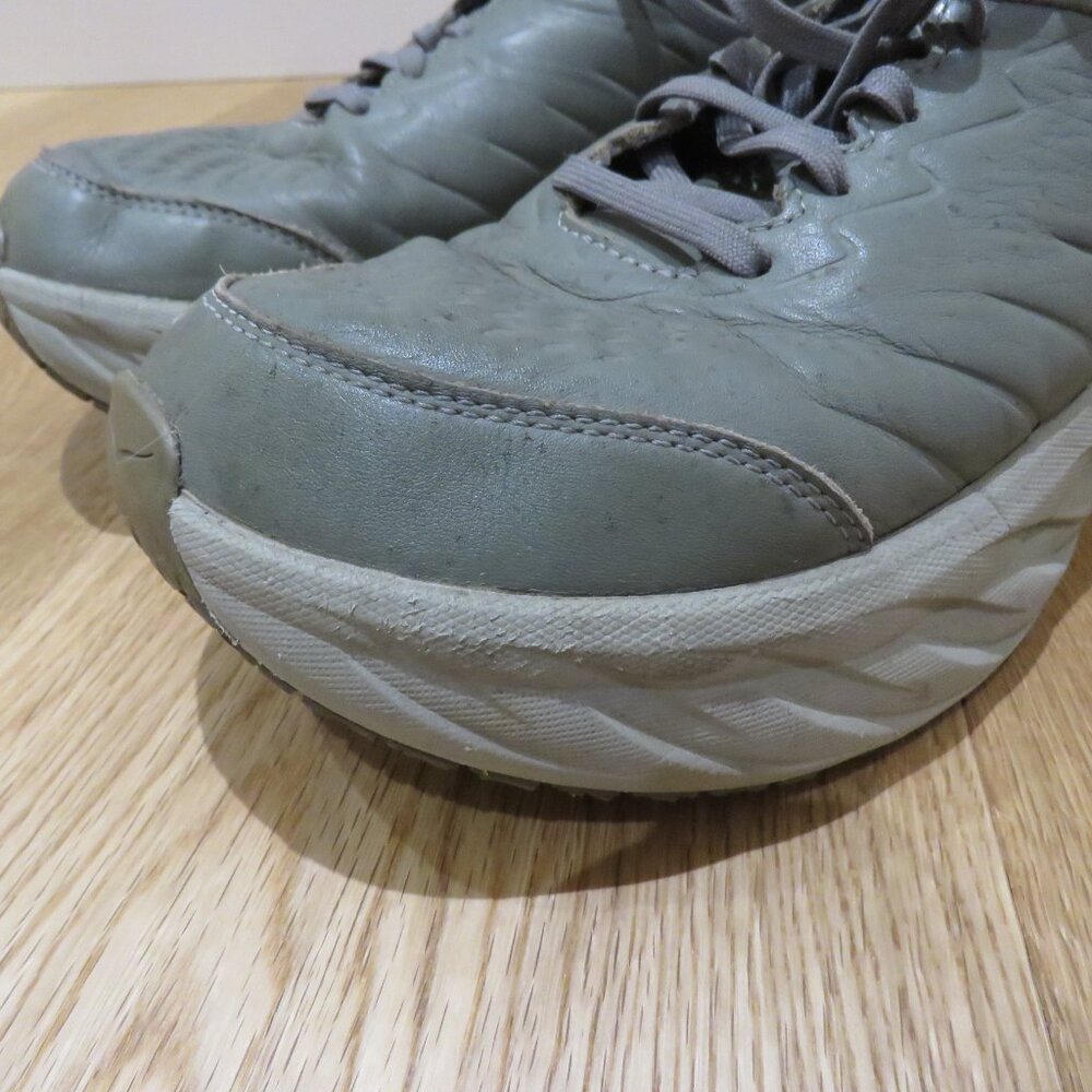 HOKA Bondi SR Road Running Sneakers Shoes in Olive Haze Leather Active Trail 9 - Picture 3 of 14